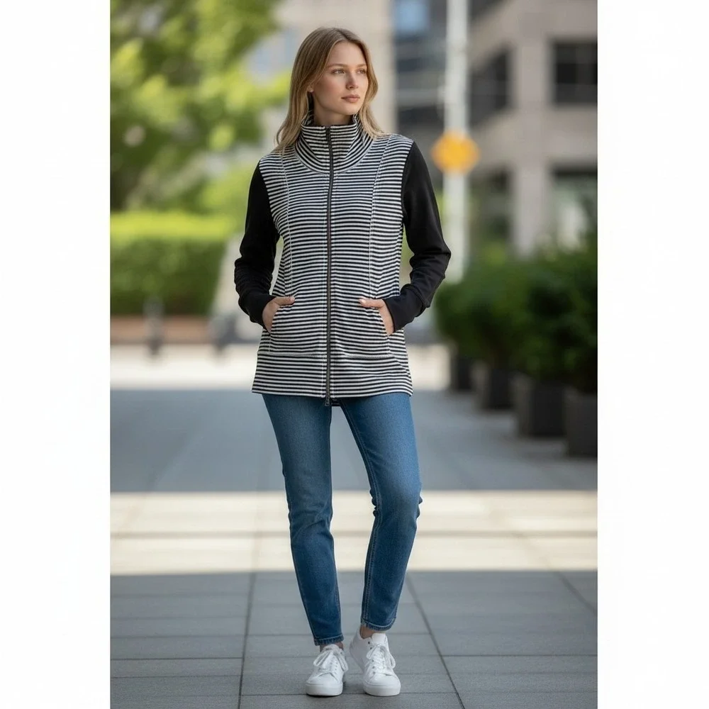 Lululemon Full Zip Jacket Womens Striped Athletic Running yoga 8